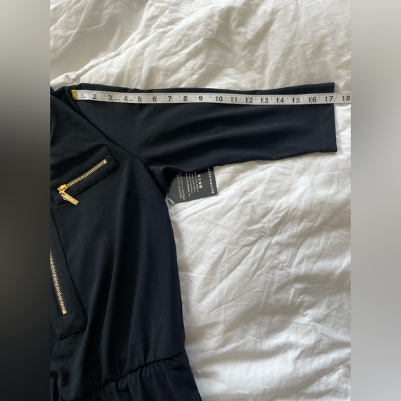 Boston Proper Beyond Travel long sleeve jumpsuit black with gold accent | M - Picture 8 of 10